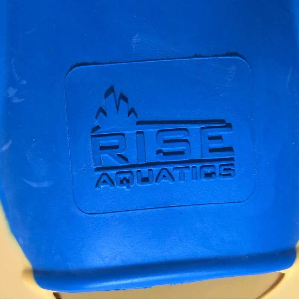Men's Blue & Yellow Swim Fins - Open Heel Training Flippers - Picture 2 of 8